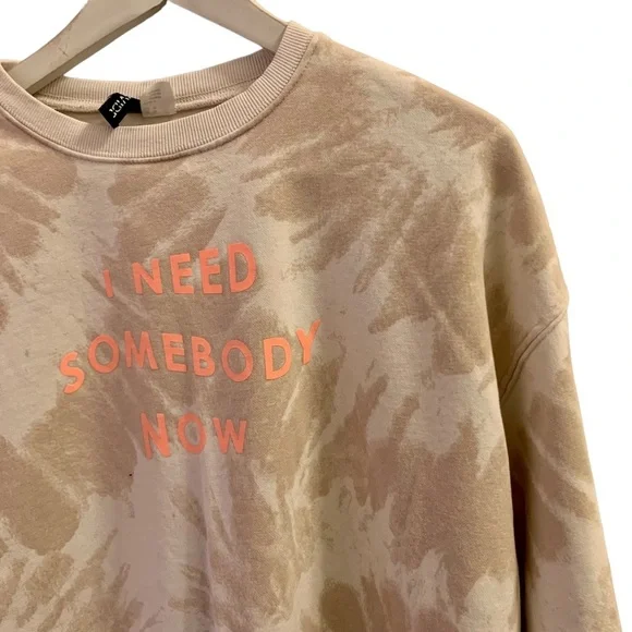 Shawn Mendes Women’s Tie Dye Crewneck Sweatshirt Size Medium Tan Pullover - Picture 2 of 8